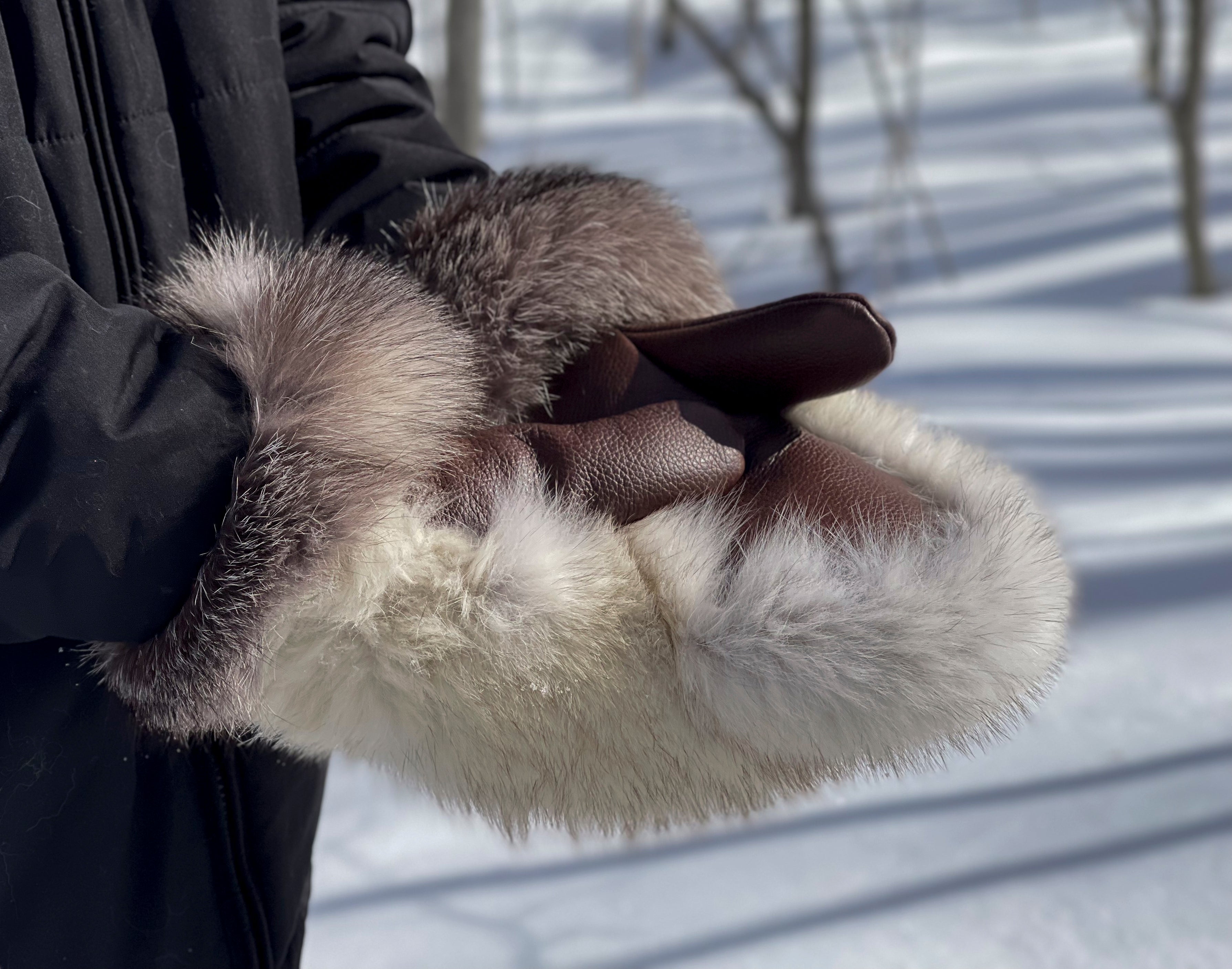 Moufle - Renard blanc et Argenté