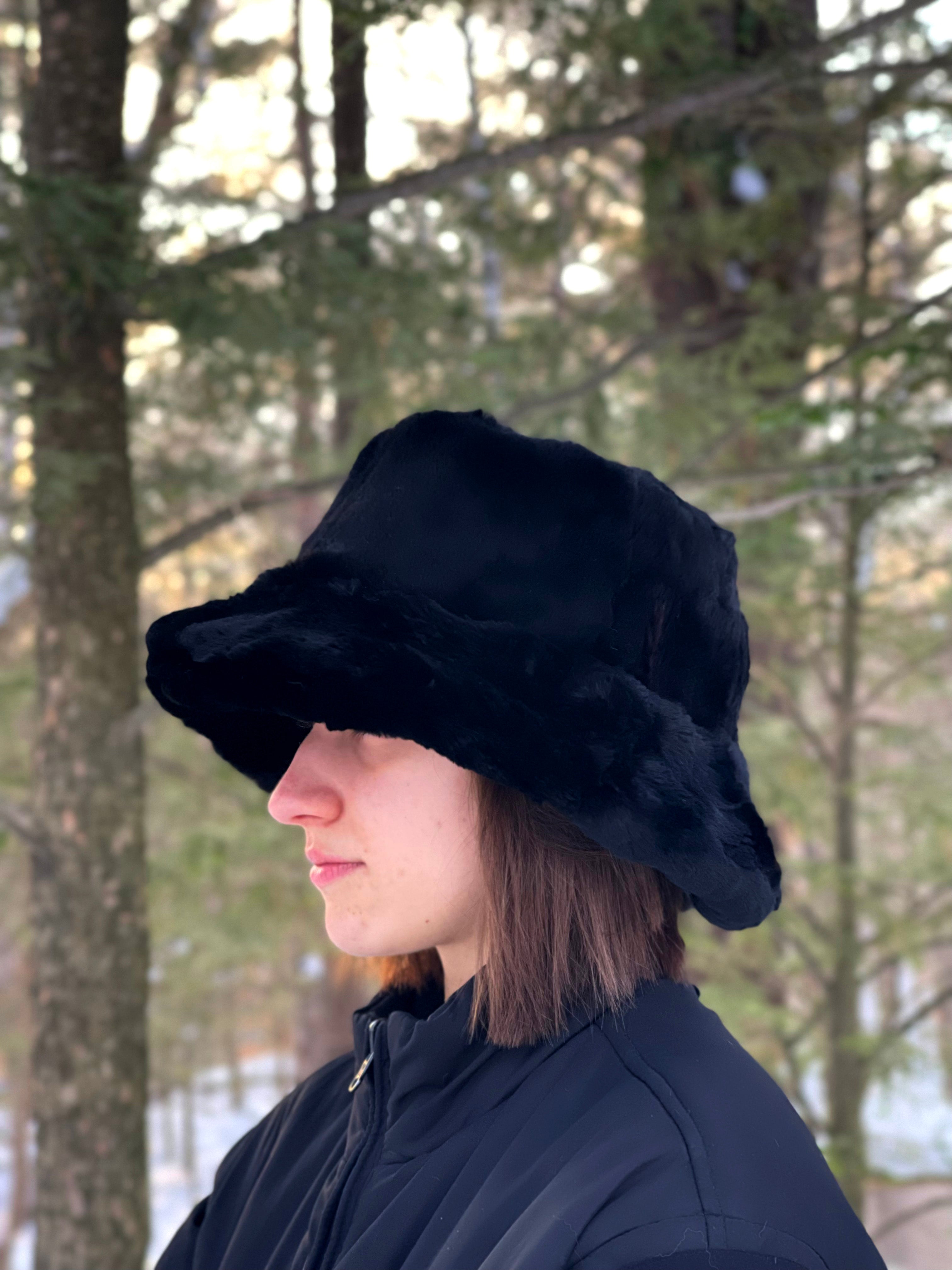 Bucket Hat - Vison rasé noir