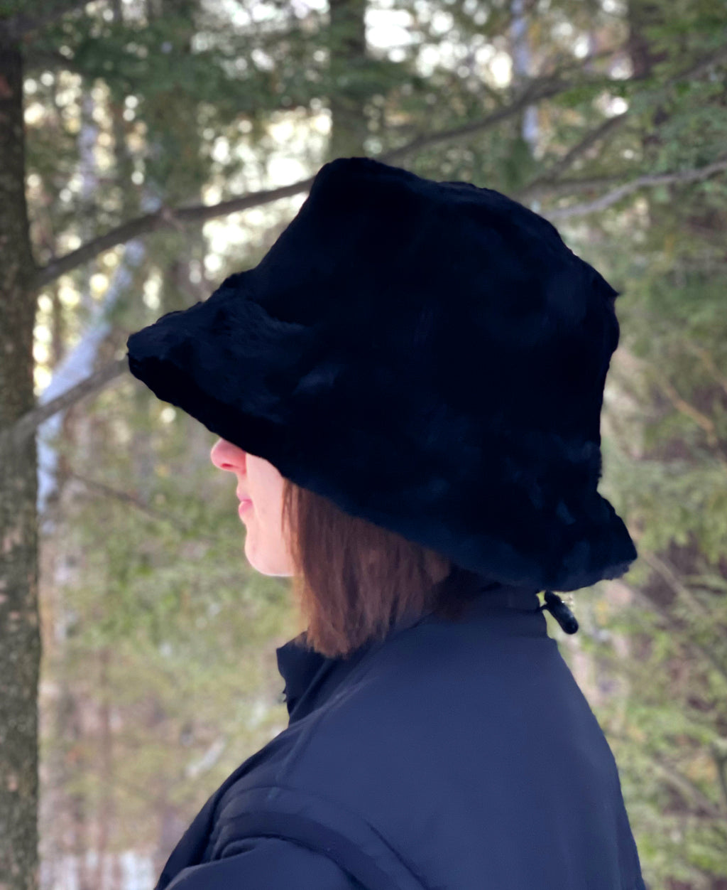Bucket Hat - Vison rasé noir