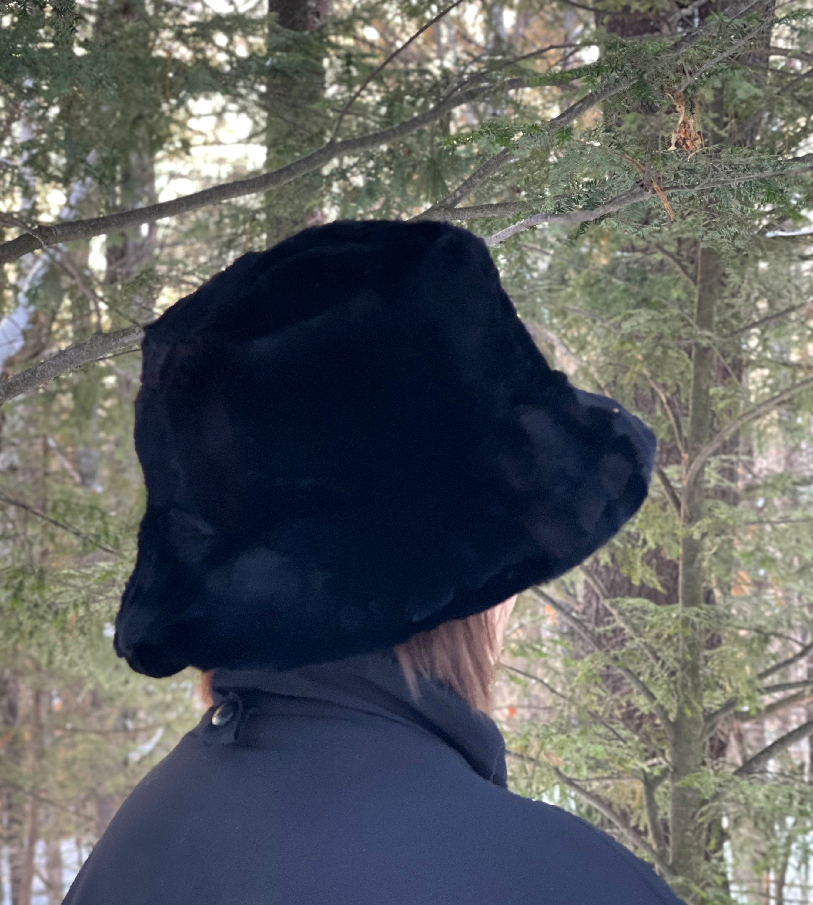 Bucket Hat - Vison rasé noir